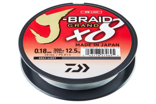 Daiwa J-Braid Grand X8 - 8-fach geflochtene Angelschnur -gray-light - 12793-118_11_793566